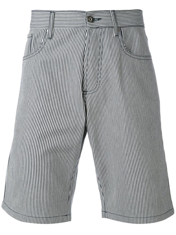 Maison Kitsuné - Striped Shorts - Men - Cotton - 33, White, Cotton