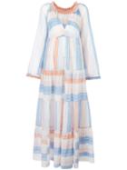 Stella Mccartney Tiered Striped Maxi Dress, Women's, Size: 42, Orange, Cotton/cupro