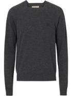 Burberry Monogram Motif Wool Silk Sweater - Grey