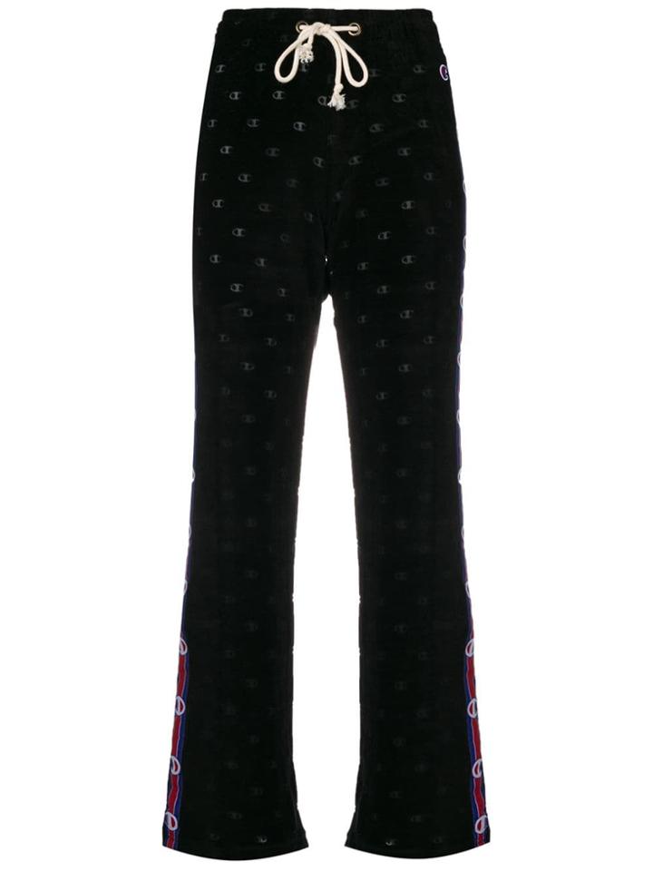 Champion Logo Print Track Pants - Black