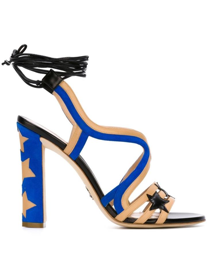 Paula Cademartori Starry Sandals, Women's, Size: 36, Black, Chamois Leather/leather