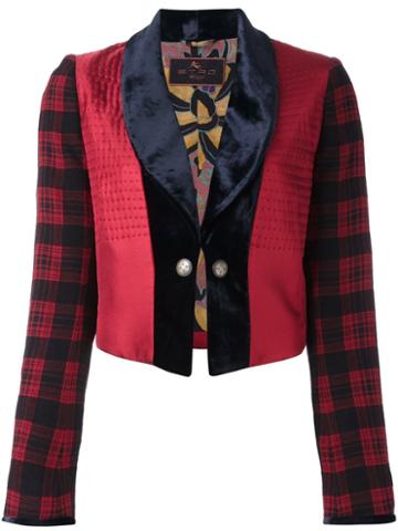 Etro 'velvet Revers' Jacket, Women's, Size: 38, Red, Silk/cotton/wool