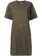 Muveil Plain T-shirt Dress, Women's, Size: 38, Green, Cotton/polyester