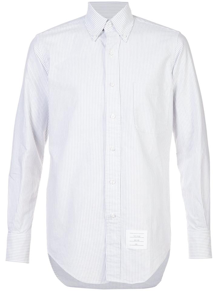 Thom Browne Striped Long Sleeve Shirt - Grey