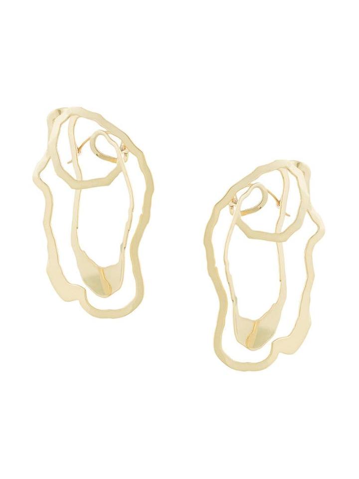 Ellery Curved Drop Earrings - Gold