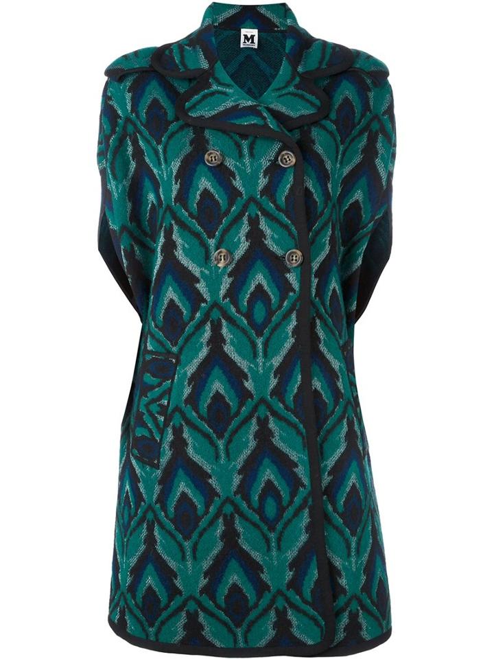 M Missoni Abstract Pattern Double-breasted Poncho
