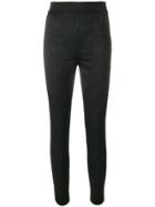 Dolce & Gabbana Floral Patch Skinny Trousers - Black