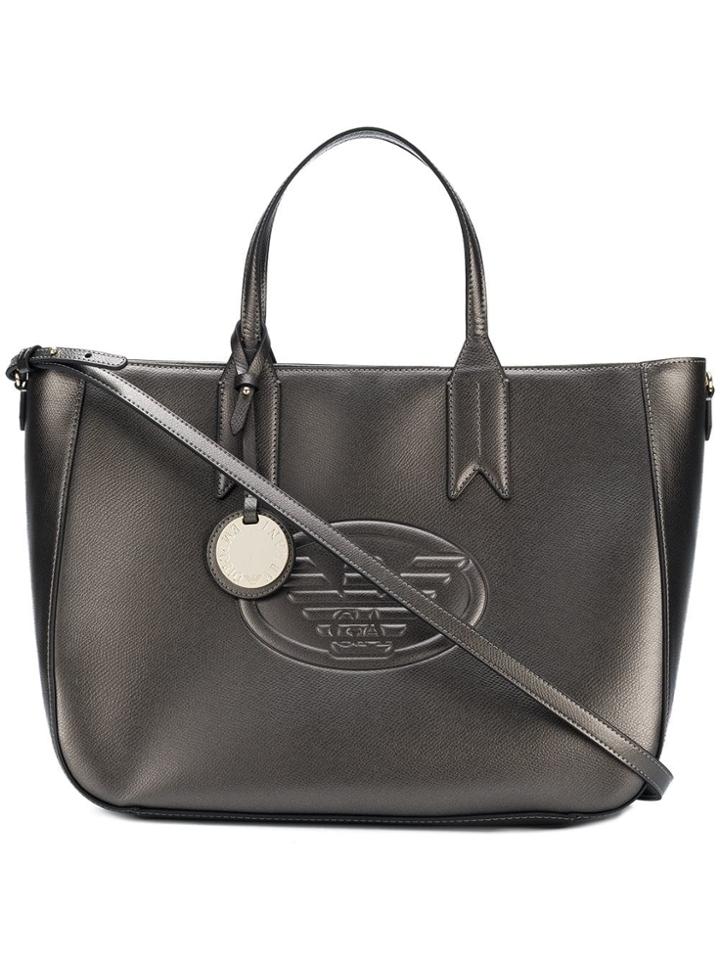 Emporio Armani Front Embossed Logo Bag - Grey
