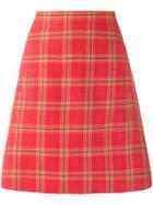 Etro Plaid A-line Skirt - Orange