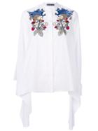 Alexander Mcqueen Floral And Gryphon Embroidered Blouse - White