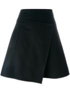 Carven Wrap Mini Skirt, Women's, Size: 40, Black, Polyamide/acetate/viscose/wool
