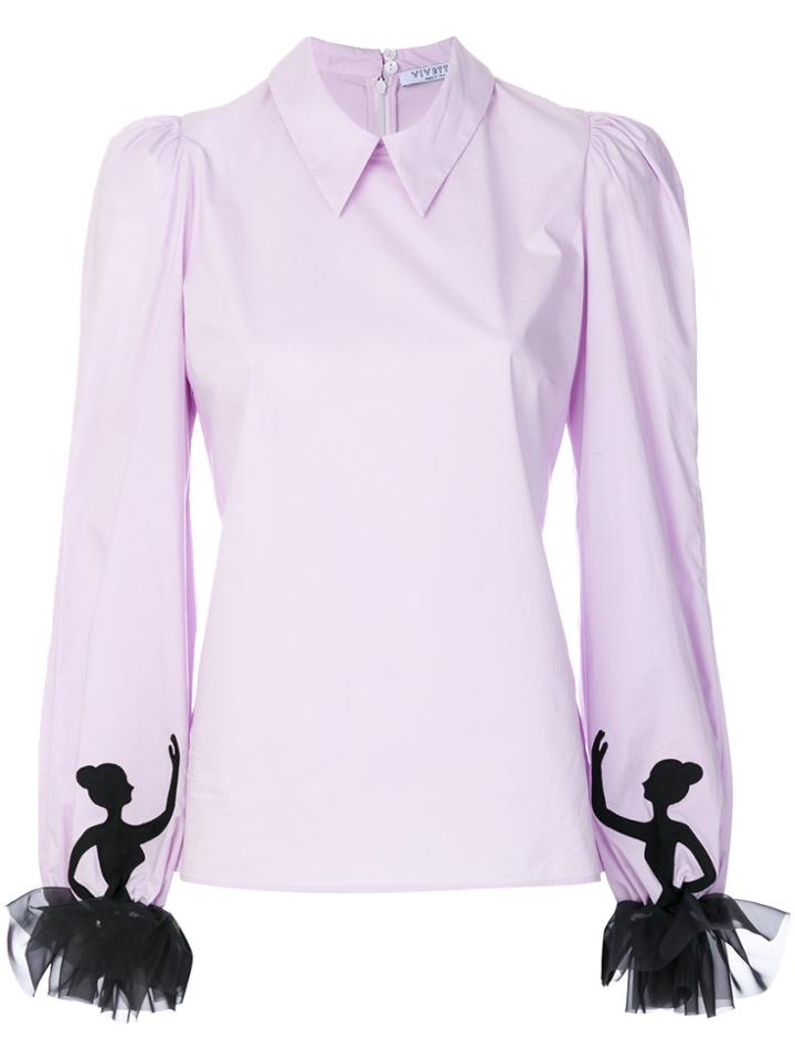 Vivetta Ballerina Print Blouse - Pink & Purple
