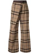 Loveless Check Pattern Cropped Trousers - Brown