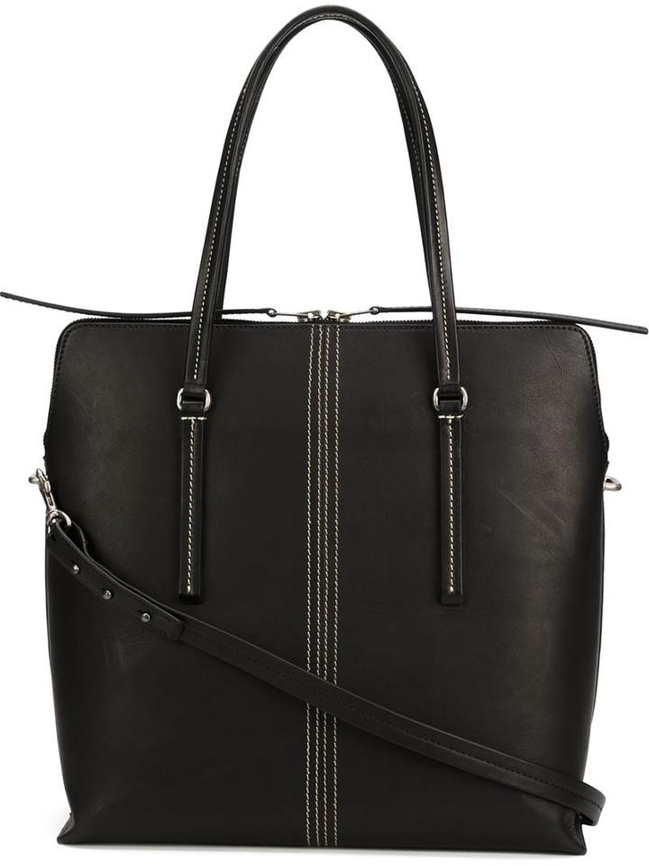 Rick Owens Zipped Tote, Adult Unisex, Black, Leather