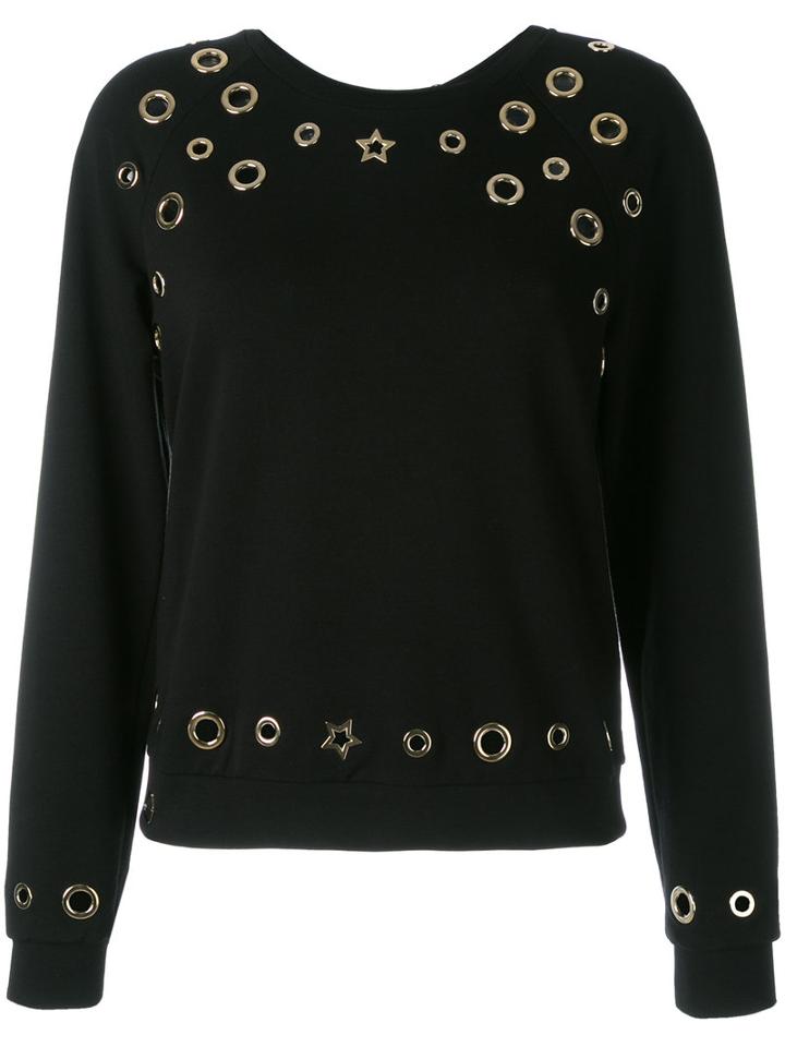 Philipp Plein - Rivet Sweatshirt - Women - Cotton/spandex/elastane/zamac - M, Women's, Black, Cotton/spandex/elastane/zamac