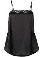 Mes Demoiselles Lace Insert Cami Top - Black