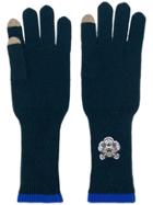 Kenzo Logo Patch Gloves - Blue