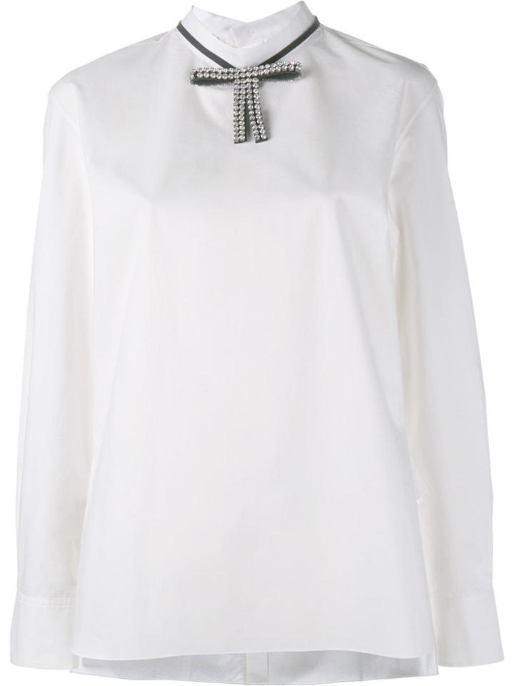Marni Embellished Bow Collar Blouse - White