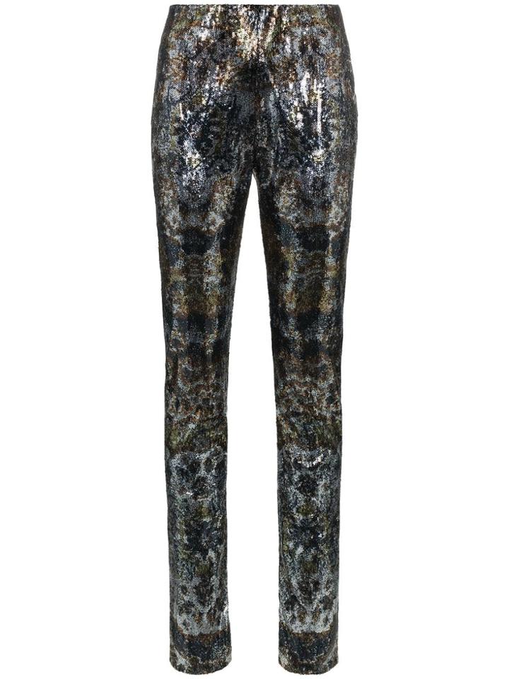 Mary Katrantzou Sequinned Straight Leg Trousers - Metallic