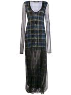 Y/project Sheer Check Dress - Green