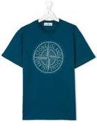 Stone Island Junior Teen Logo Printed T-shirt - Blue