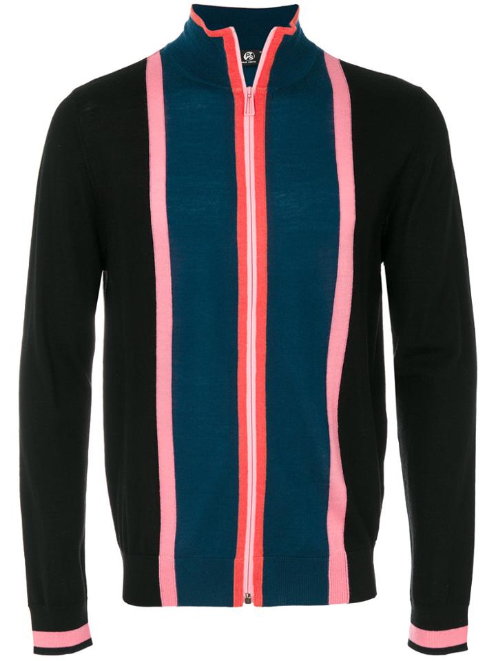 Ps By Paul Smith Striped Zip Up Sweatshirt - Multicolour