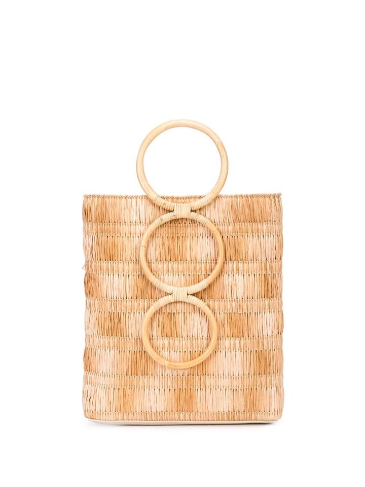Carolina Santo Domingo Small Circle Handle Tote - Neutrals