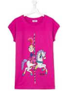 Moschino Kids Carousel T-shirt Dress, Size: 14 Yrs, Pink/purple