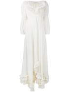 Philosophy Di Lorenzo Serafini - V-neck Flared Dress - Women - Cotton - 42, White, Cotton