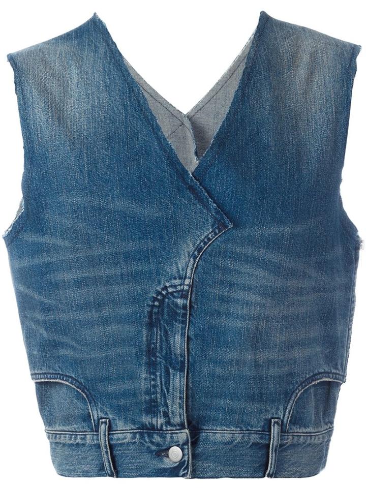 Maison Margiela Jean Denim Vest, Men's, Size: 48, Blue, Cotton