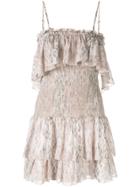 Aje Short Ruffled Dress - Brown