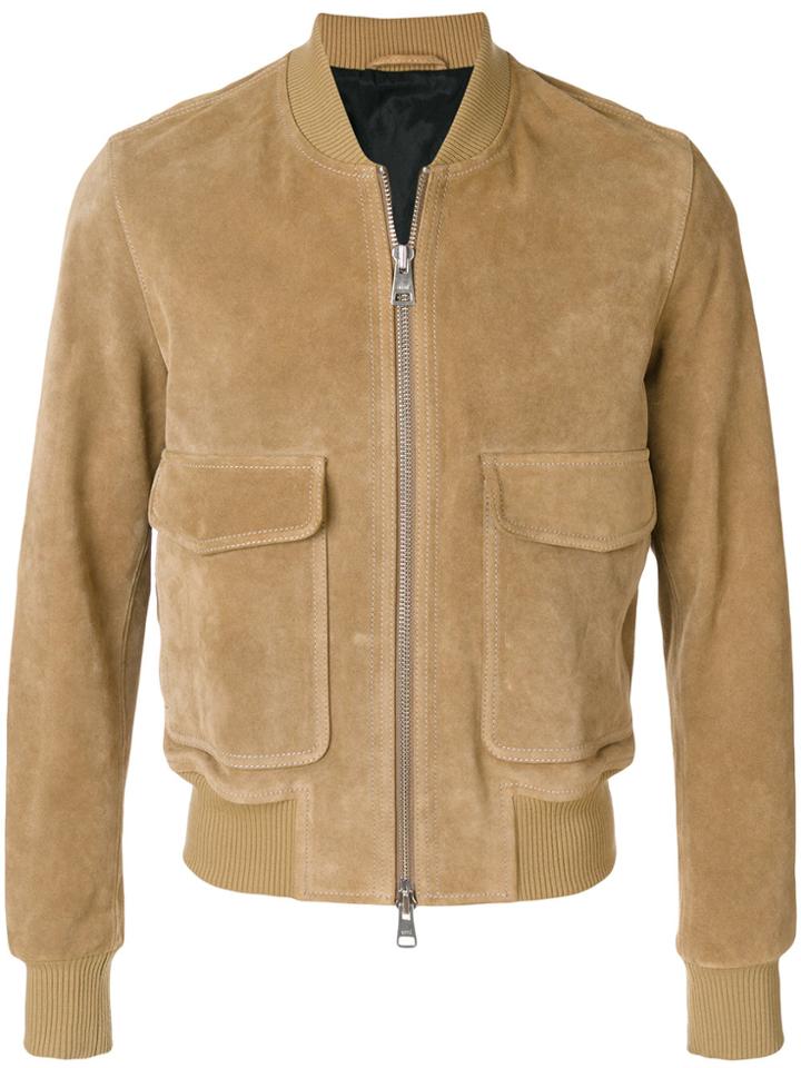Ami Alexandre Mattiussi Zipped Bomber Jacket - Nude & Neutrals