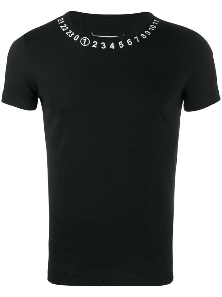 Maison Margiela Number Print Crew Neck T-shirt - Black