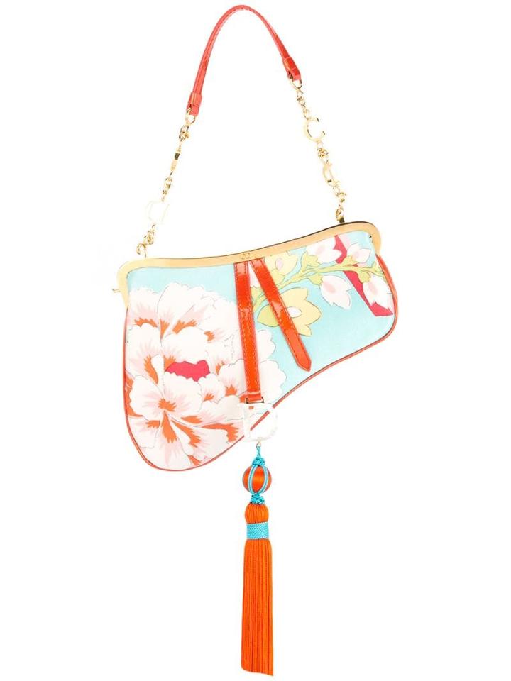 Christian Dior Pre-owned Saddle Fringe Mini Hand Bag - Blue