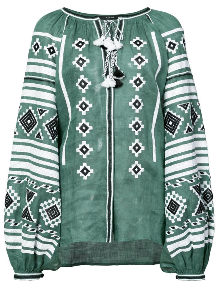 Vita Kin Ethnic Tassel Blouse - Green