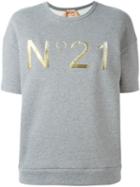 No21 Logo Patch Sweatshirt, Women's, Size: 40, Grey, Cotton