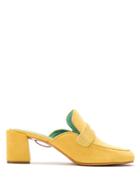 Blue Bird Shoes Mule Fechada Penny Veludo - Yellow