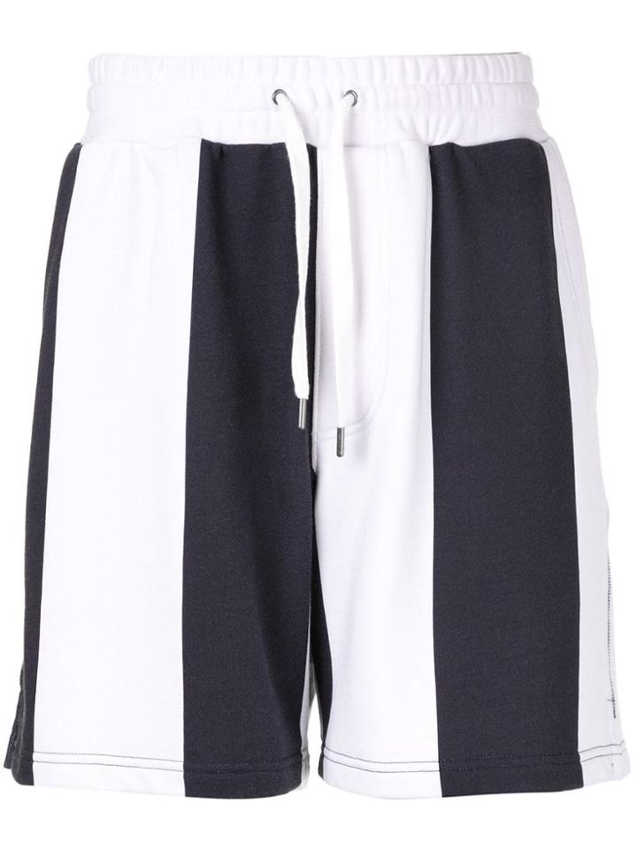Ports V Striped Drawstring Shorts - White