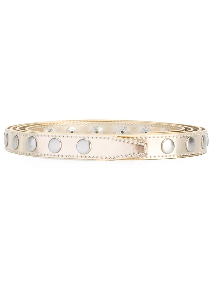 Mm6 Maison Margiela Metallic (grey) Studded Belt, Women's, Polyamide/polyester/polyethylene