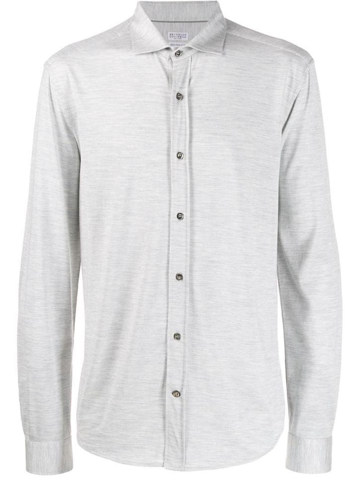 Brunello Cucinelli Slim-fit Oxford Shirt - Grey