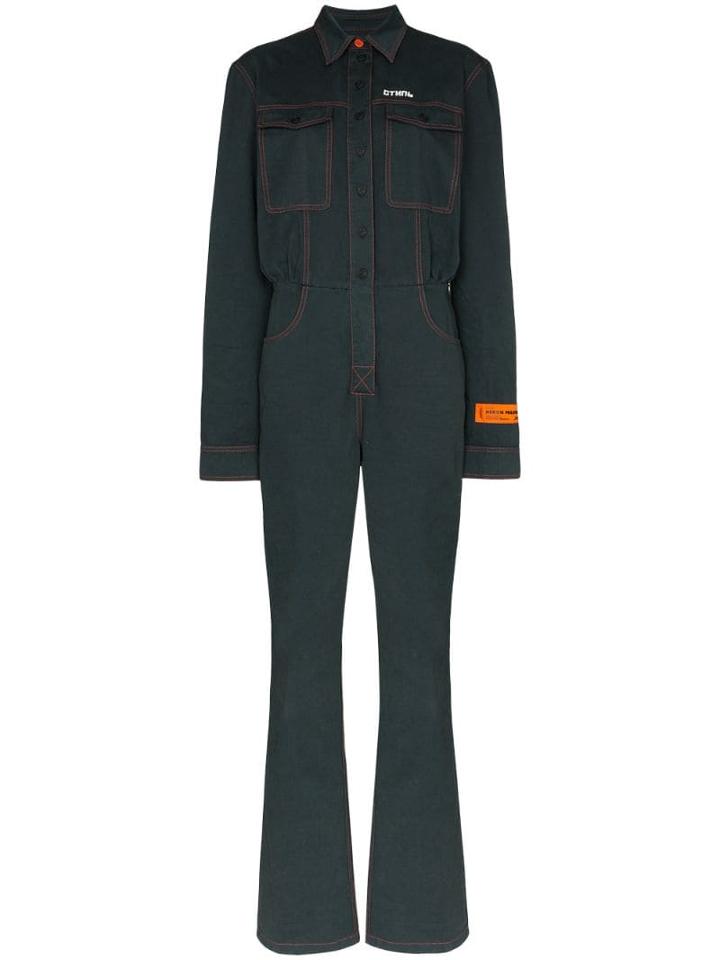 Heron Preston Prohibited Contrast-stitch Boilersuit - Black