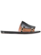 L'autre Chose Buckled Slide Sandals - Black