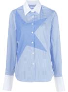 Tome Satin Striped Star Shirt, Women's, Size: 6, Blue, Cotton/polyamide/spandex/elastane