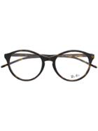 Ray-ban Round Tortoise Shell Effect Glasses - Brown