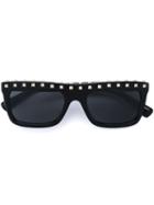 Valentino - Flat Top Rockstud Sunglasses - Women - Pvc - One Size, Women's, Black, Pvc