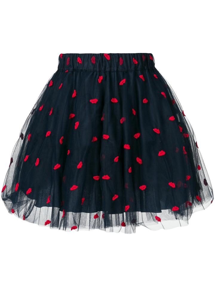 P.a.r.o.s.h. Lips Print Skirt - Blue