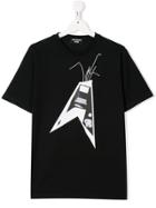 Neil Barrett Kids Teen Thunderbolt World Tour T-shirt - Black