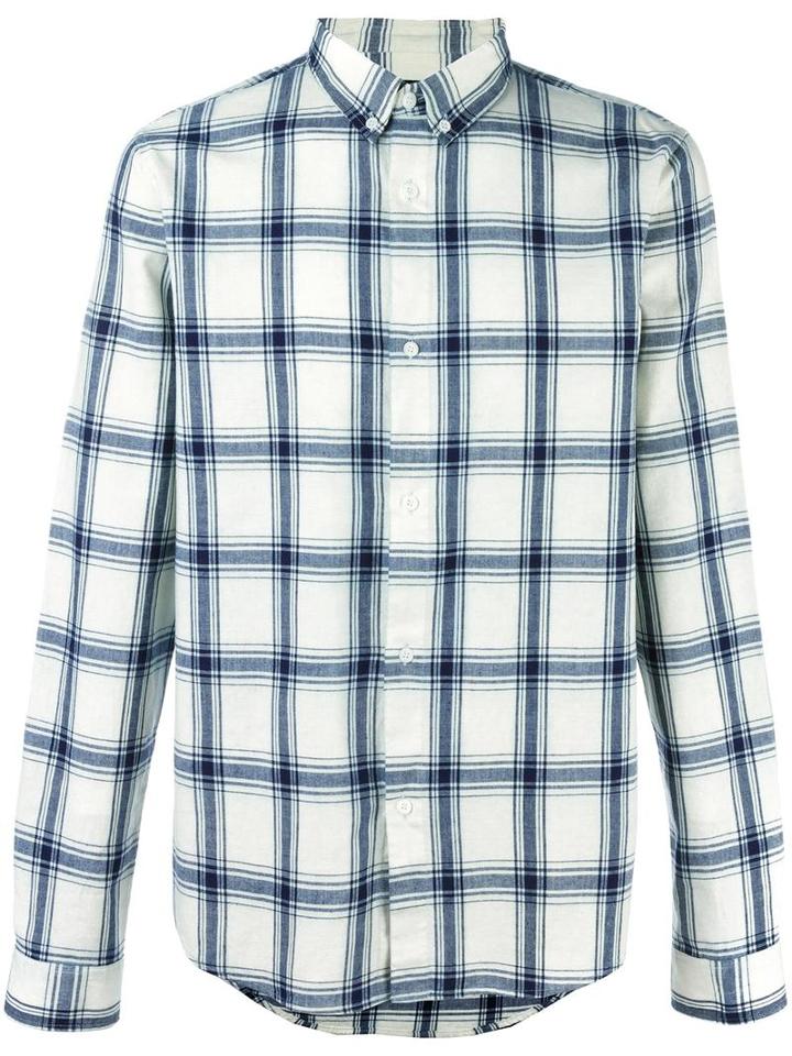 A.p.c. Checked Shirt, Men's, Size: Large, Blue, Cotton