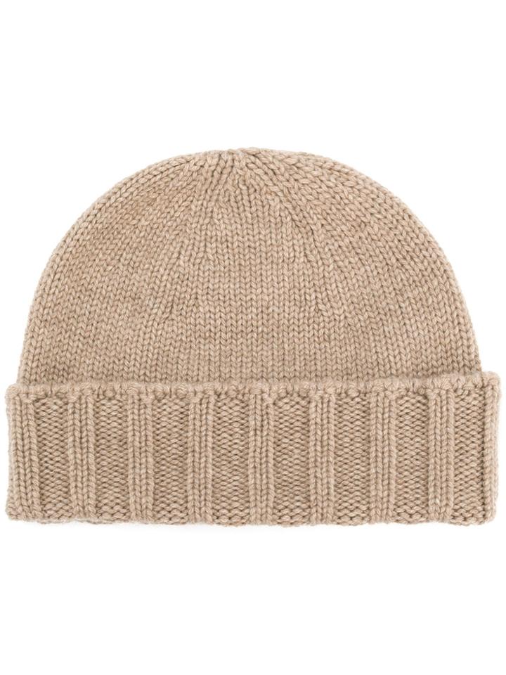 Drumohr Cable Knit Beanie - Nude & Neutrals