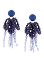 Marni Beaded Clip Earrings - Blue